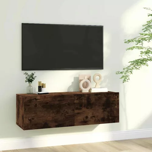 vidaXL füstös tölgy színű szerelt fa fali TV-szekrény 100 x 30 x 30 cm