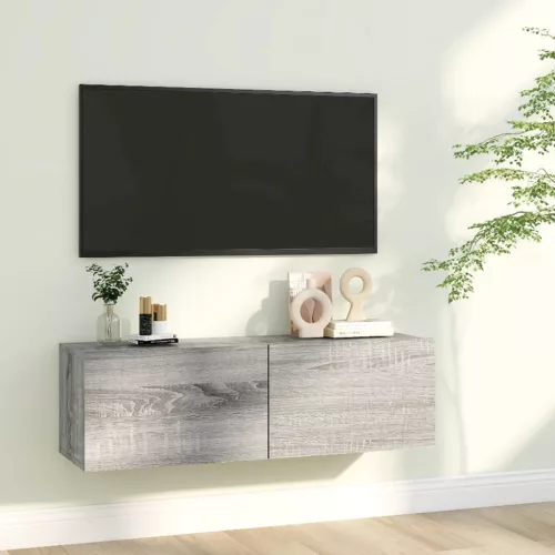 vidaXL szürke sonoma színű szerelt fa TV-szekrény 100 x 30 x 30 cm