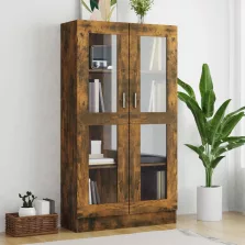   vidaXL füstös tölgy színű szerelt fa vitrinszekrény 82,5x30,5x150 cm