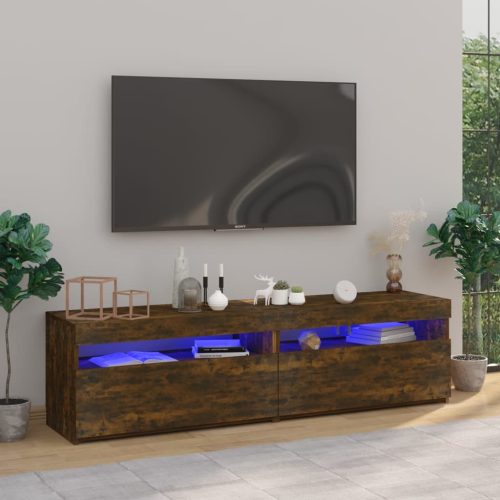 vidaXL 2 db füstös tölgyszínű TV-szekrény LED-világítással 75x35x40 cm