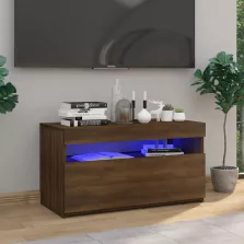   vidaXL barna tölgy színű TV-szekrény LED-világítással 75 x 35 x 40 cm