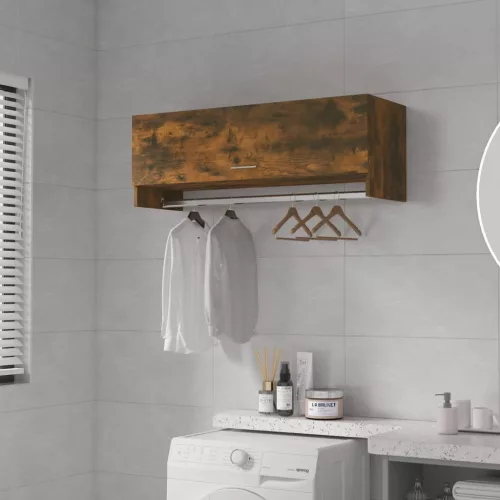 vidaXL füstös tölgy színű szerelt fa ruhásszekrény 100 x 32,5 x 35 cm