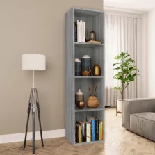   vidaXL szürke sonoma színű szerelt fa könyv-/TV-szekrény 36x30x143 cm