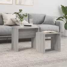   vidaXL 2 db szürke sonoma színű szerelt fa rakásolható dohányzóasztal