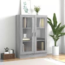   vidaXL szürke sonoma színű szerelt fa vitrinszekrény 82,5x30,5x115 cm