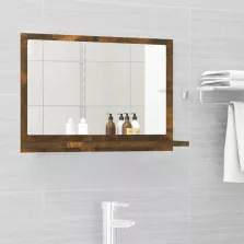   vidaXL füstös tölgy színű szerelt fa fürdőszobatükör 60 x 10,5 x 37 cm