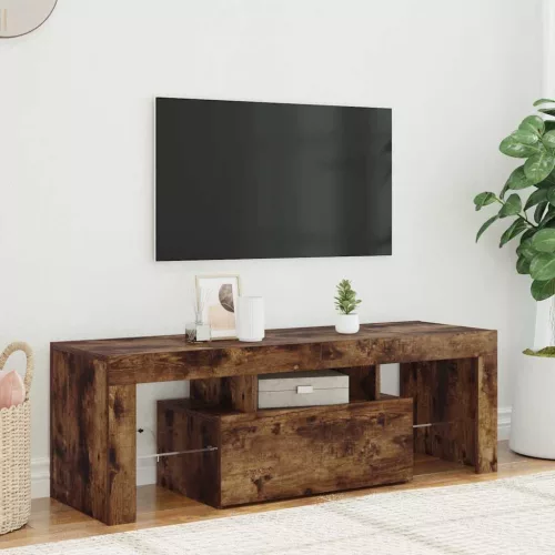 vidaXL füstös tölgy színű TV-szekrény LED-világítással 120x35x40 cm
