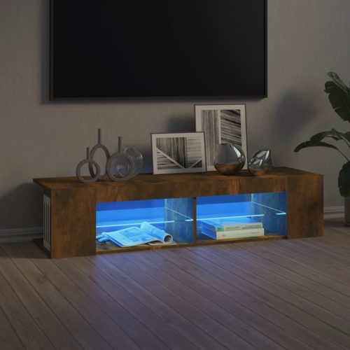 vidaXL füstös tölgyszínű TV-szekrény LED-világítással 135 x 39 x 30 cm