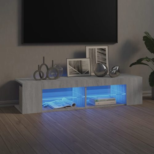 vidaXL szürke sonoma színű TV-szekrény LED-lámpákkal 135 x 39 x 30 cm