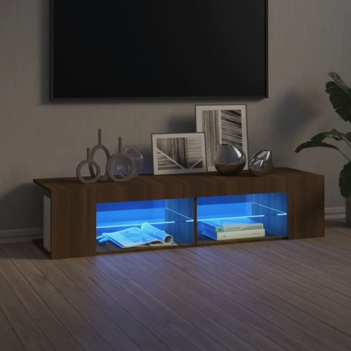 vidaXL barna tölgyszínű TV-szekrény LED-világítással 135 x 39 x 30 cm