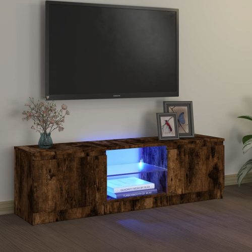 vidaXL füstölt tölgy színű TV-szekrény LED lámpákkal 120x30x35,5 cm