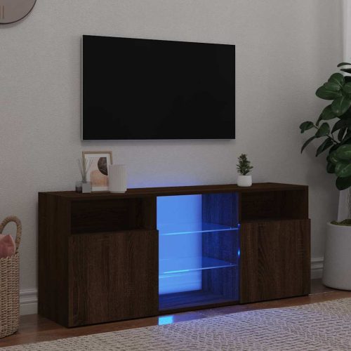 vidaXL barna tölgy színű LED-es TV-szekrény 120x30x50 cm