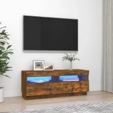   vidaXL füstös tölgy színű TV-szekrény LED-világítással 100x35x40 cm