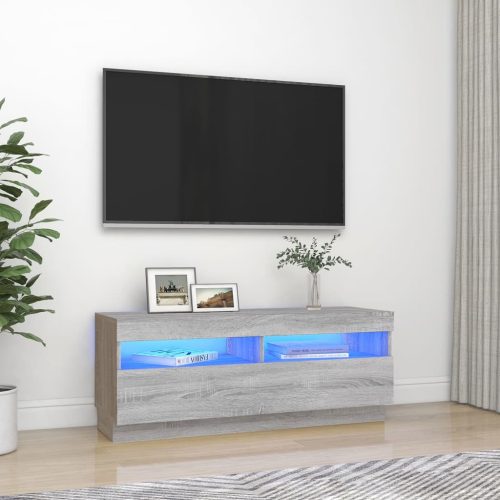 vidaXL szürke sonoma TV-szekrény LED-lámpákkal 100 x 35 x 40 cm