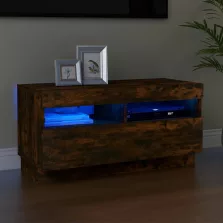   vidaXL füstös tölgy színű TV-szekrény LED-világítással 80 x 35 x 40 cm