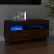   vidaXL barna tölgyszínű TV-szekrény LED-világítással 80 x 35 x 40 cm