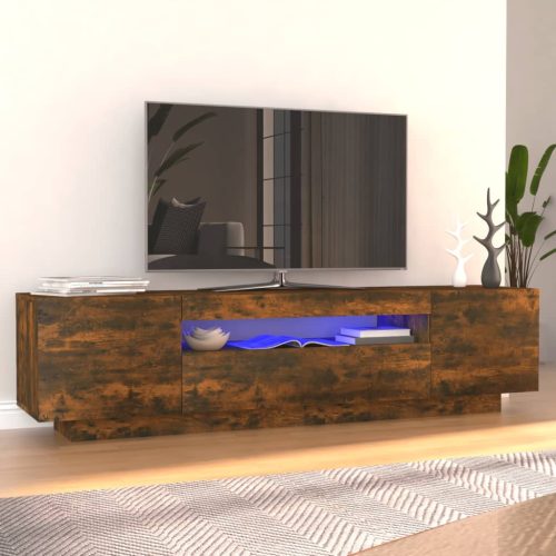 vidaXL füstös tölgyszínű TV-szekrény LED-világítással 160x35x40 cm