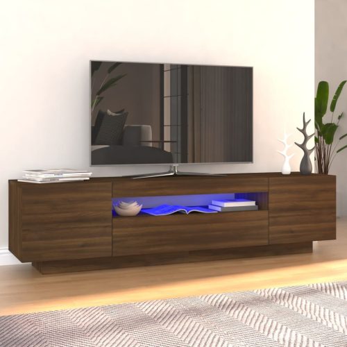 vidaXL barna tölgyszínű TV-szekrény LED-lámpákkal 160x35x40 cm