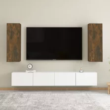   vidaXL 2 db füstös tölgy színű szerelt fa TV-szekrény 30,5x30x90 cm