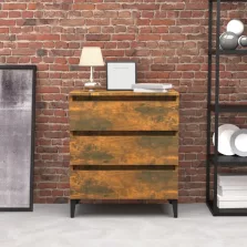   vidaXL füstös tölgy színű szerelt fa tálalószekrény 60 x 35 x 69 cm