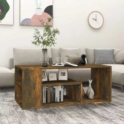 vidaXL füstös tölgy színű fatermék dohányzóasztal 100 x 50 x 40 cm