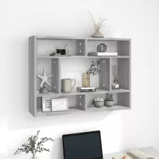   vidaXL szürke sonoma színű szerelt fa fali polc 75 x 16 x 55 cm