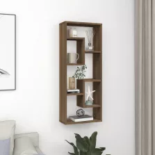   vidaXL barna tölgyszínű szerelt fa fali polc 36 x 16 x 90 cm