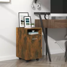   vidaXL füstös tölgy színű szerelt fa kisszekrény kerekes 33x38x60 cm