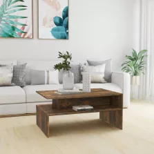  vidaXL füstös tölgy színű szerelt fa dohányzóasztal 90 x 60 x 42,5 cm