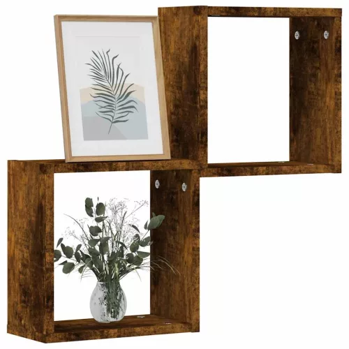 vidaXL 2 db füstös tölgy színű fali kockapolc 30 x 15 x 30 cm