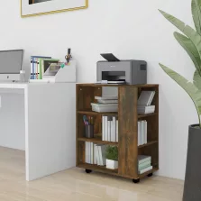   vidaXL füstös tölgy színű szerelt fa kerekes szekrény 60 x 35 x 75 cm