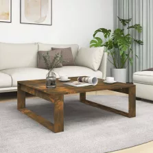   vidaXL füstös tölgy színű szerelt fa dohányzóasztal 100 x 100 x 35 cm