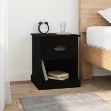   vidaXL 2 db fekete szerelt fa éjjeliszekrény 39 x 39 x 47,5 cm