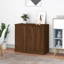   vidaXL 2 db barna tölgy színű szerelt fa tálalóasztal 37,5x35,5x67,5