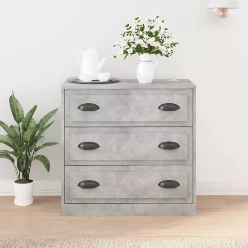vidaXL betonszürke szerelt fa tálalószekrény 70x35,5x67,5 cm
