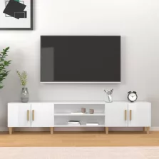   vidaXL magasfényű fehér szerelt fa TV-szekrény 180 x 31,5 x 40 cm