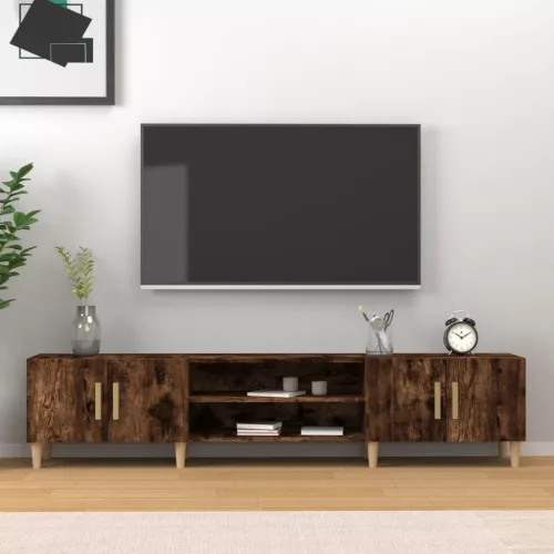 vidaXL füstös tölgy színű szerelt fa TV-szekrény 180x31,5x40 cm