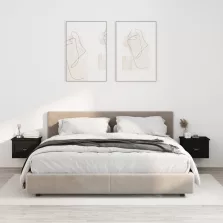   vidaXL 2 db fekete falra szerelhető éjjeliszekrény 41,5x36x28 cm