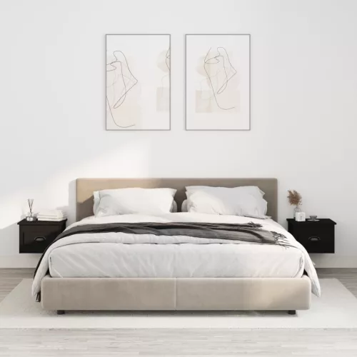 vidaXL 2 db fekete falra szerelhető éjjeliszekrény 41,5x36x28 cm