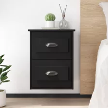   vidaXL 2 db fekete falra szerelhető éjjeliszekrény 41,5x36x53 cm