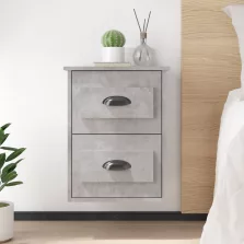   vidaXL 2 db betonszürke falra szerelhető éjjeliszekrény 41,5x36x53 cm