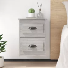   vidaXL 2 db szürke sonoma falra szerelhető éjjeliszekrény 41,5x36x53cm