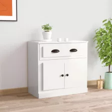   vidaXL magasfényű fehér szerelt fa tálalószekrény 70x35,5x67,5 cm
