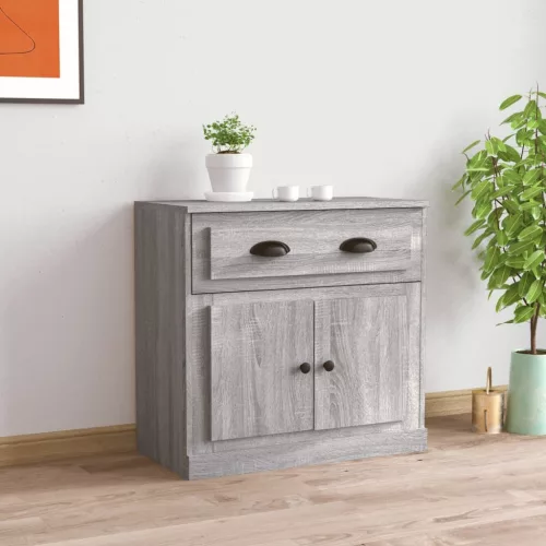 vidaXL szürke sonoma színű szerelt fa tálalószekrény 70x35,5x67,5 cm