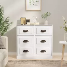   vidaXL magasfényű fehér szerelt fa tálalószekrény 70x35,5x67,5 cm