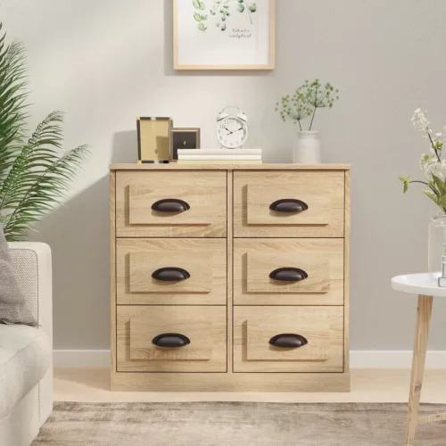 vidaXL sonoma tölgy színű szerelt fa tálalószekrény 70x35,5x67,5 cm