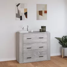   vidaXL szürke sonoma színű szerelt fa tálalószekrény 80x33x70 cm