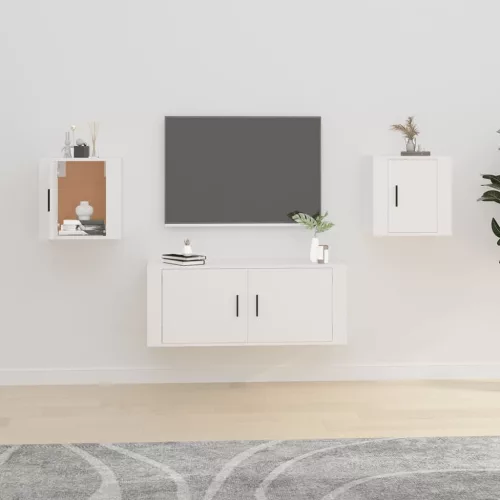 vidaXL 2 db fehér falra szerelhető TV-szekrény 40 x 34,5 x 40 cm