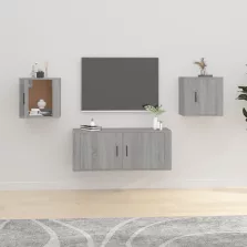   vidaXL 2 db szürke sonoma falra szerelhető TV-szekrény 40x34,5x40 cm