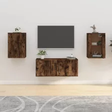   vidaXL 2 db füstös tölgy falra szerelhető TV-szekrény 40x34,5x60 cm